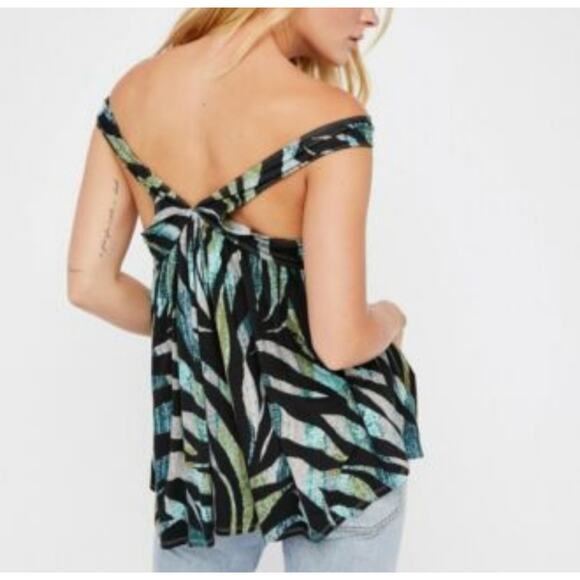 We the free people size XS boho flirty summer retro tank boho ombre zebra - Picture 3 of 10